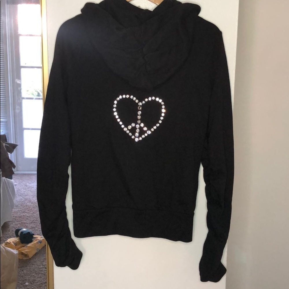 🥰 Twisted Heart black rhinestone heart hoodie